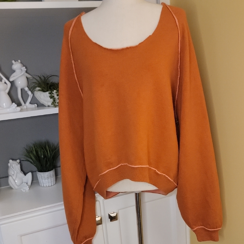 We The Free Burnt Orange Crew Neck Sweater - Picture 6 of 9